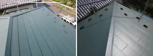 2階の金属屋根工事完成写真