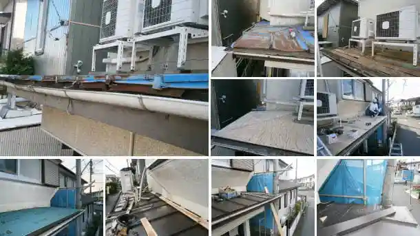 ボロボロに腐ったトタン屋根の張り替え工程写真