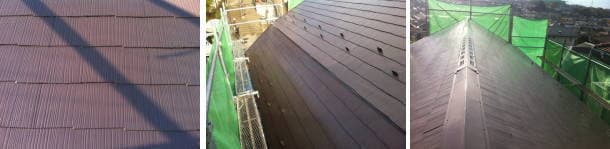 遮熱塗料で塗ったコロニアル屋根