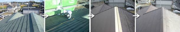 ヒランビーでの屋根カバー工法写真