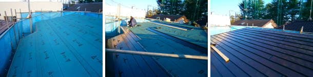 瓦屋根からガルバリウム屋根への張り替え過程写真
