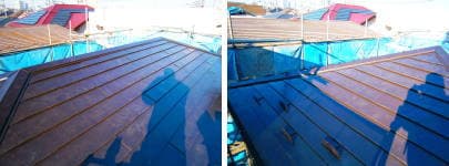 ガルバリウム鋼板屋根のMSルーフへ葺き替え完成写真