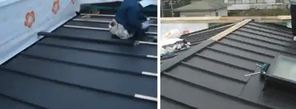 縦葺きのガルバリウム屋根への張り替え