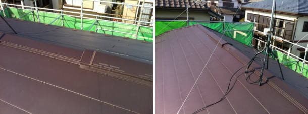 カラーベスト屋根からｶﾞﾙﾃｸﾄＦへの工事完了写真