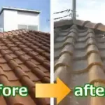 洋風瓦屋根の修理前と後