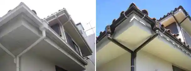 寄棟屋根の雨樋取替え