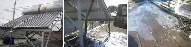 ソーラーからの水漏れで雨漏りする屋根