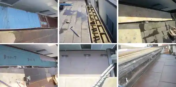 雨漏りする下屋部分の屋根葺き替え工事