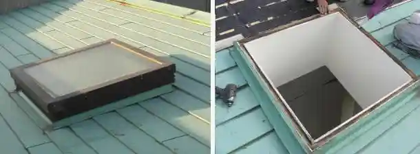 屋根の天窓を取り外し