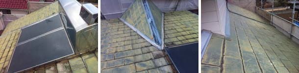 スレート屋根の傷み、屋根塗装後の傷み状態