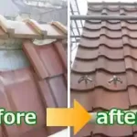 瓦が落ちて危険だった瓦屋根の修理before＆after写真