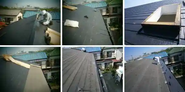 コロニアル屋根にガルバリウム鋼板屋根を重ね葺きする工事工程