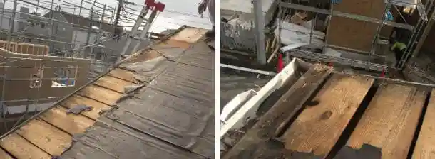 トタン屋根を剥がしたら野地板が腐っていました