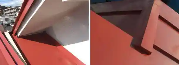 雨仕舞を考え、棟違い部分も万全に工事